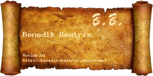 Benedik Beatrix névjegykártya